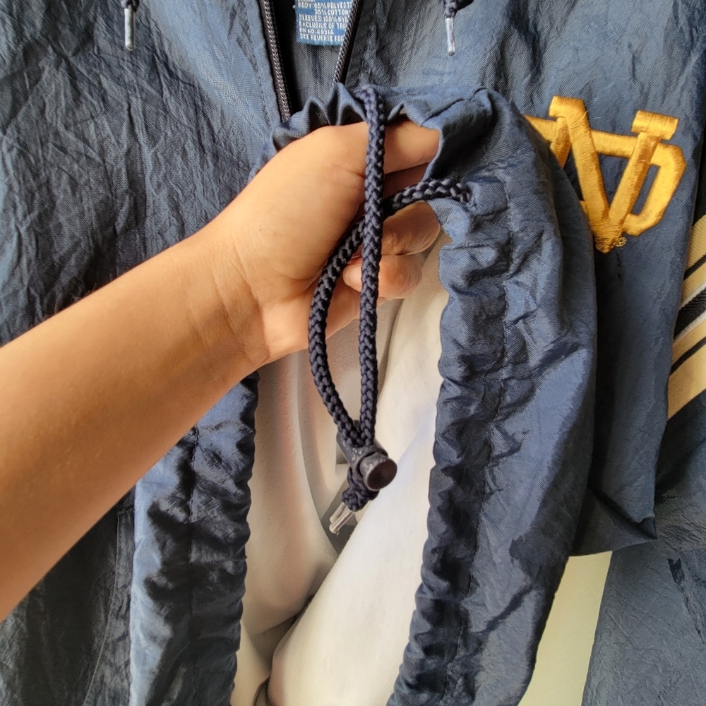 Vintage Champion Notre Dame Fighting Irish Windbreaker M Blue Gold Team Logo - Picture 7 of 12